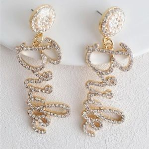 BRIDE Rhinestone Drop Earrings